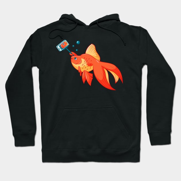 Funny Fish Taking Selfie - Selfie Lover Hoodie by Artistic muss